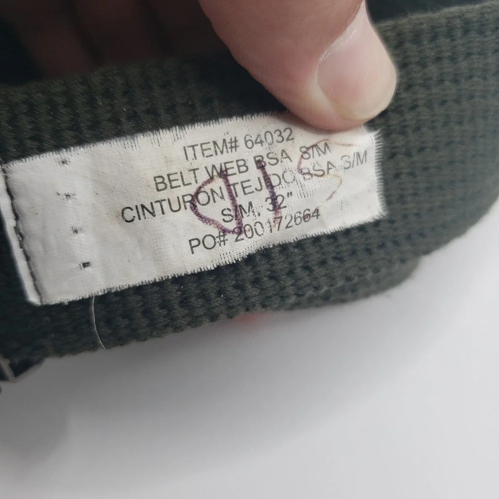 Boy Scouts of America BSA Green Canvas Web BELT Metal Buckle Size S/M 32